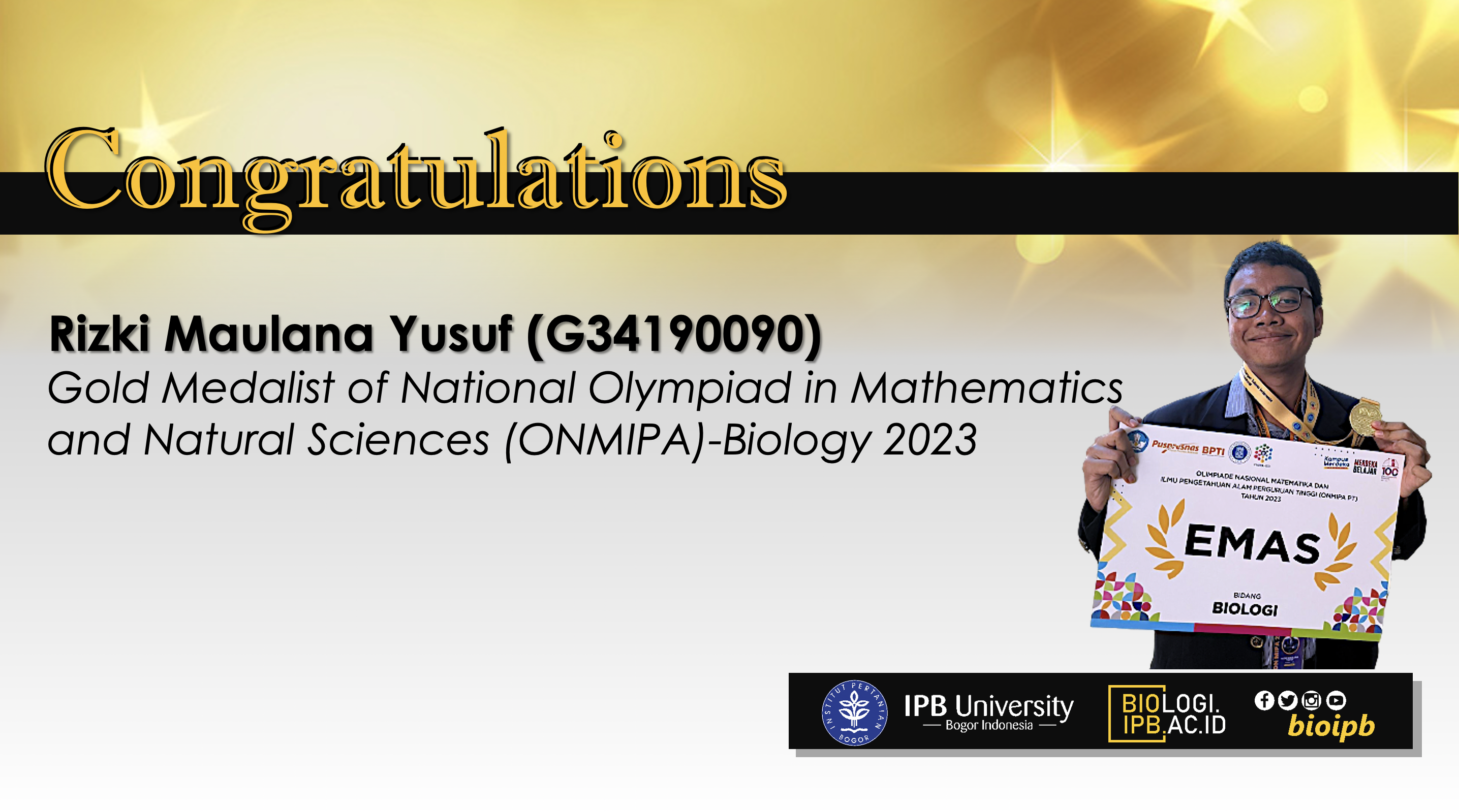 Congratulations to Rizki Maulana Yusuf